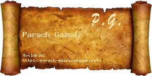 Parsch Gazsó névjegykártya